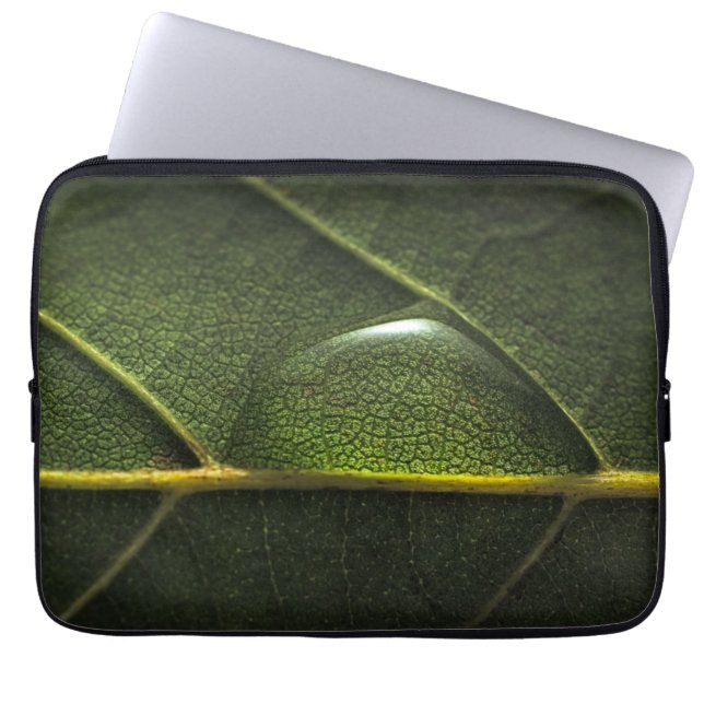 Leaf Droplets Laptop Sleeve (Front)