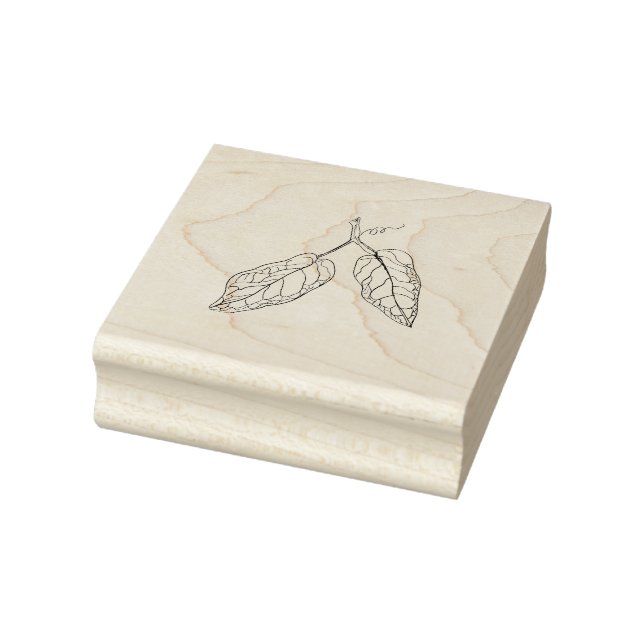 Leaf Duo, Original Drawn Work Rubber Stamp (Stamp)