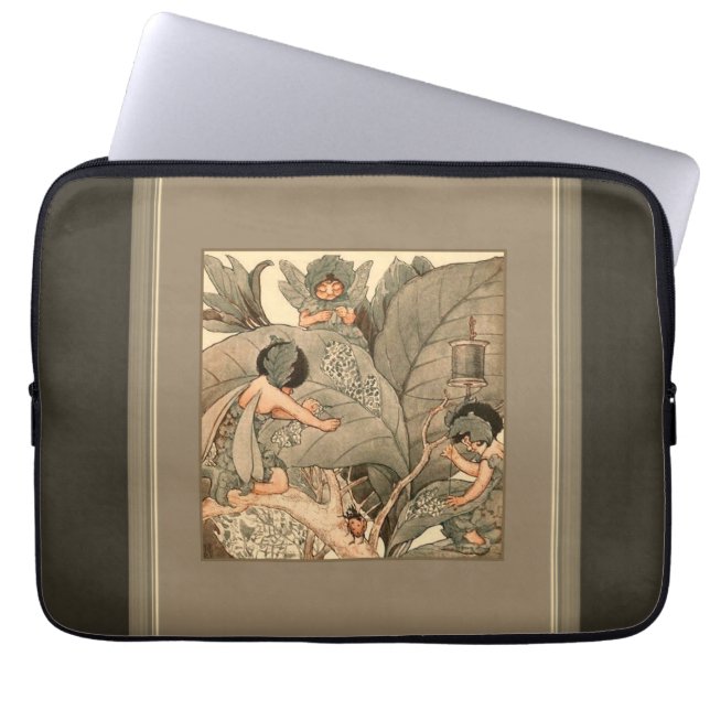 Leaf Faeries Mending Leaves Laptop Sleeve (Front)