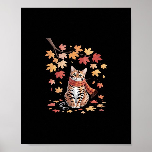 Leaf Fall Tree Hello Autumn Thanksgiving It’s Fall Poster (Front)