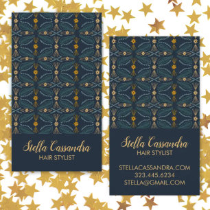 Leaf Feather Elegant Modern Tile Pattern Business Card