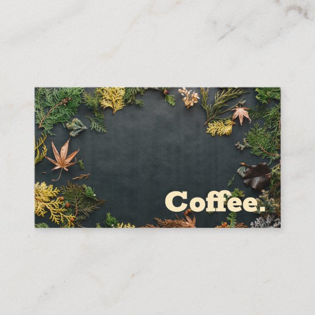 Leaf Foliage Simple Minimal Coffee | Style R Loyalty Card (Front)