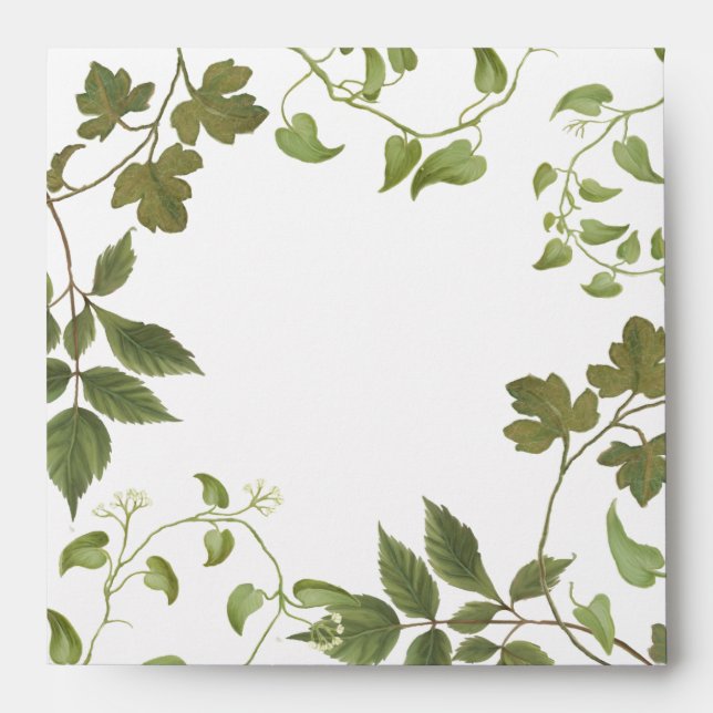 Leaf Foliage Summer Fall BOHO Woods Forest Wedding Envelopes (Front)