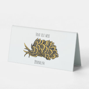 Leaf gilled sea slug cartoon illustration
