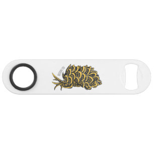 Leaf gilled sea slug cartoon illustration