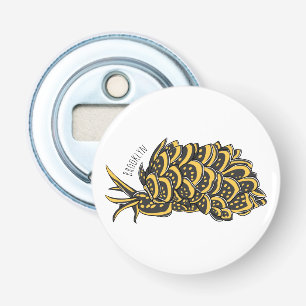 Leaf gilled sea slug cartoon illustration bottle opener