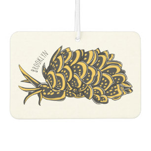 Leaf gilled sea slug cartoon illustration car air freshener