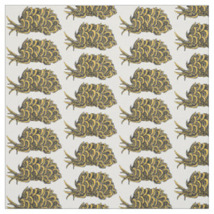 Leaf gilled sea slug cartoon illustration fabric