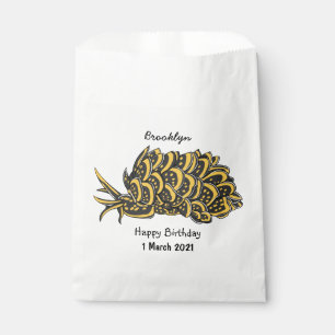 Leaf gilled sea slug cartoon illustration favour bag