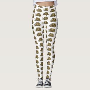 Leaf gilled sea slug cartoon illustration leggings