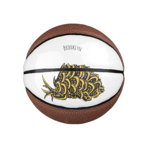 Leaf gilled sea slug cartoon illustration mini basketball