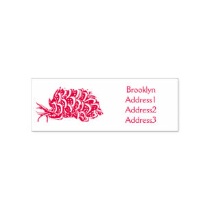 Leaf gilled sea slug cartoon illustration self-inking stamp
