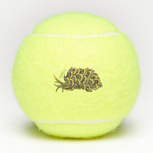 Leaf gilled sea slug cartoon illustration tennis balls