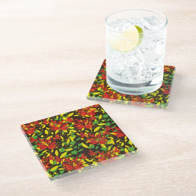 leaf glass coaster (Angled)