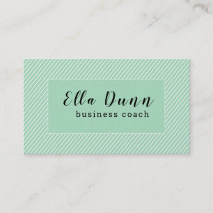 Leaf Green Slanted  Pattern Mentoring Coach Business Card