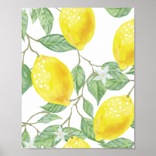 leaf green yellow lemon fruit poster (Front)