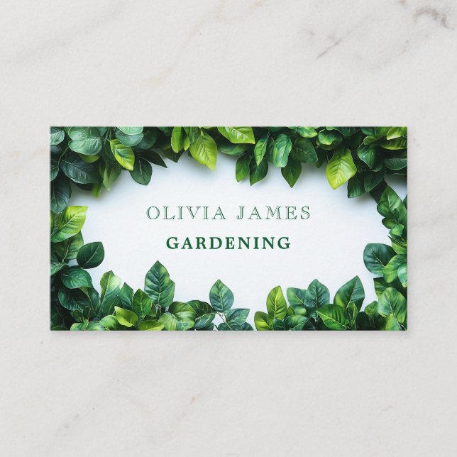 Leaf Greenery Gardening Houseplant Horticulture Business Card (Front)