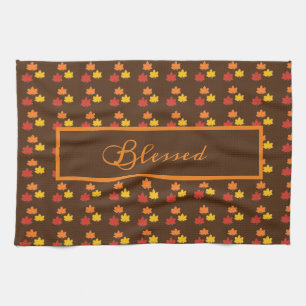 Leaf/halloween/Autumn Thankful Kitchen Towel