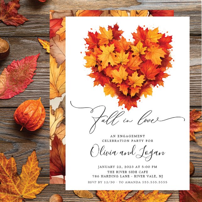 Leaf Heart Engagement Party Invitation (Creator Uploaded)