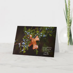 Leaf Holding Branch Bible Verse Faith Card