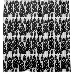 Leaf Illustration Pattern Design Shower Curtain