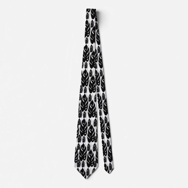Leaf Illustration Pattern Design  Tie (Front)