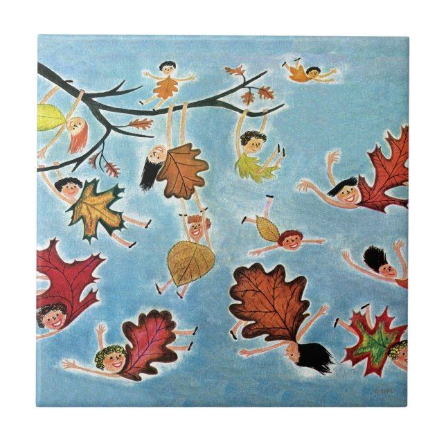 Leaf Kids Ceramic Tile (Front)