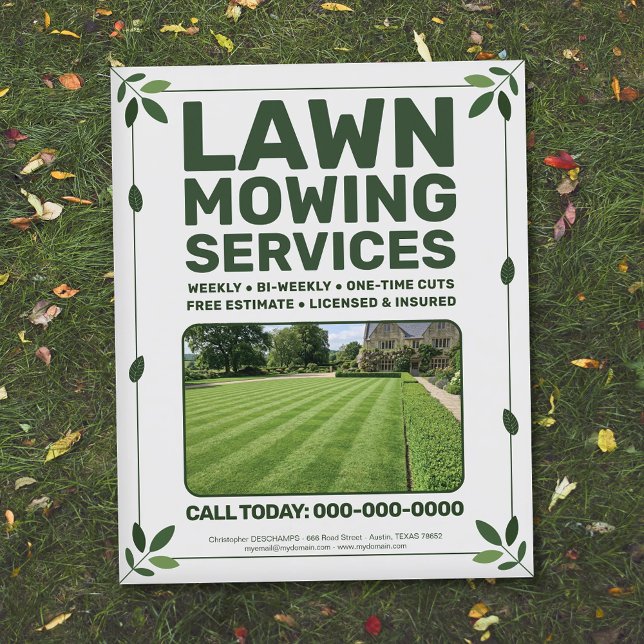 Leaf & Lawn Mowing Services Flyer (Leaf & Lawn Mowing Services Flyer)