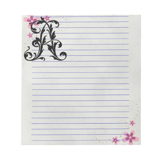 Leaf Letter A Notepad (Front)