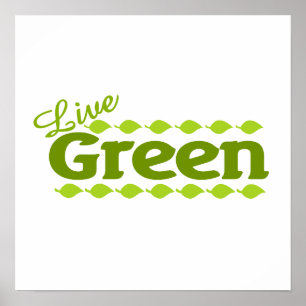 leaf live green poster