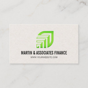 Leaf Logo Finance Business Card