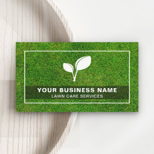 Leaf Logo Gardening Landscaping Lawn Care Business Card