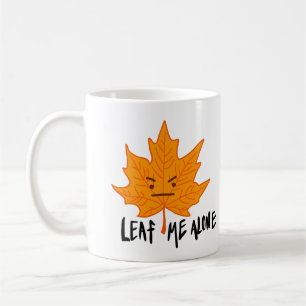 Leaf me alone autumn fall cartoon mug