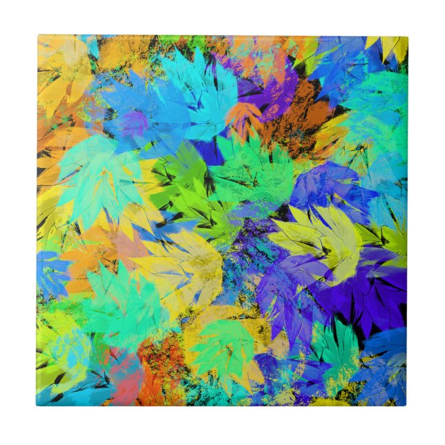 Leaf me alone. ceramic tile (Front)