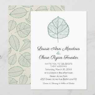 Leaf Minimal Fall Wedding Invitation