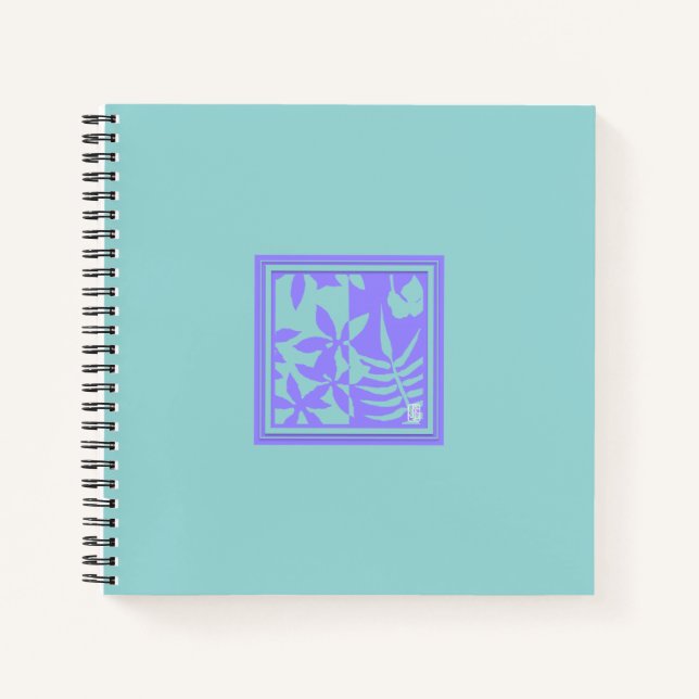 Leaf Motif Square Spiral Notebook (Front)