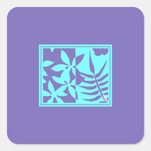 Leaf Motif Square Stickers (Front)