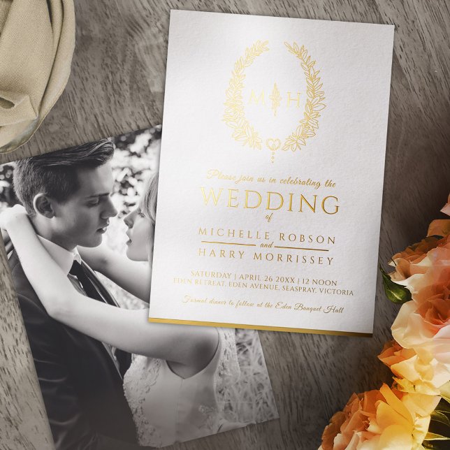 Leaf oval line art wedding white gold foil (Creator Uploaded)