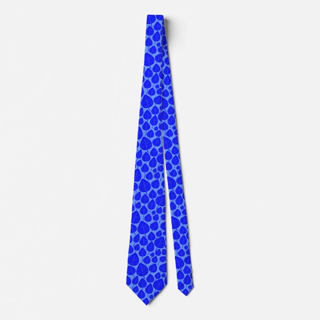 Leaf Pattern 02 - Blue on Light Blue Tie (Front)