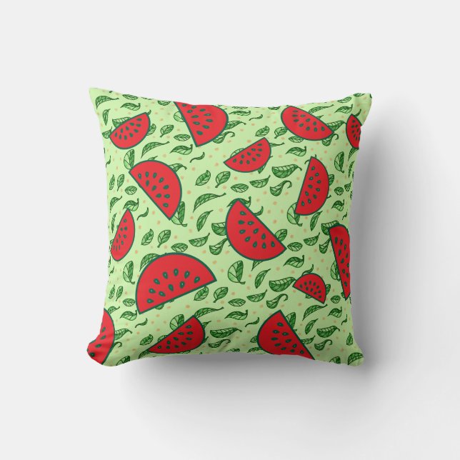 Leaf pattern and Watermelons Cushion (Front)