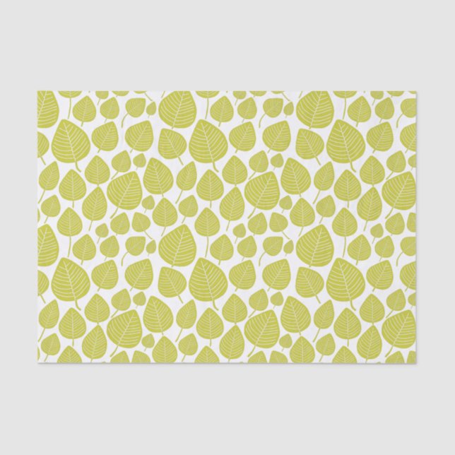 Leaf Pattern - Banana Green Tissue Paper (Front)