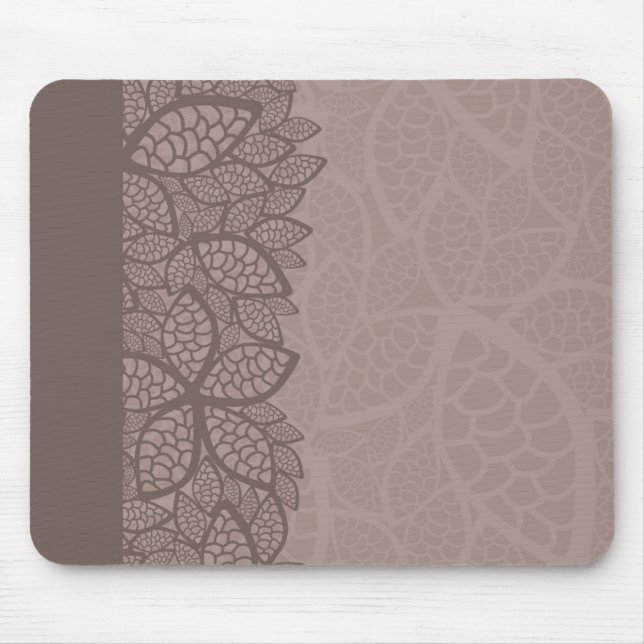 Leaf pattern border and background mouse pad (Front)
