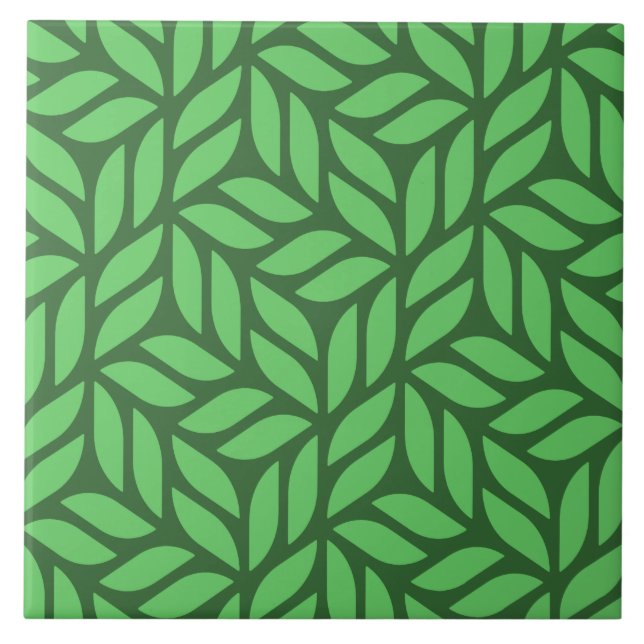 Leaf Pattern Ceramic Tile (Front)