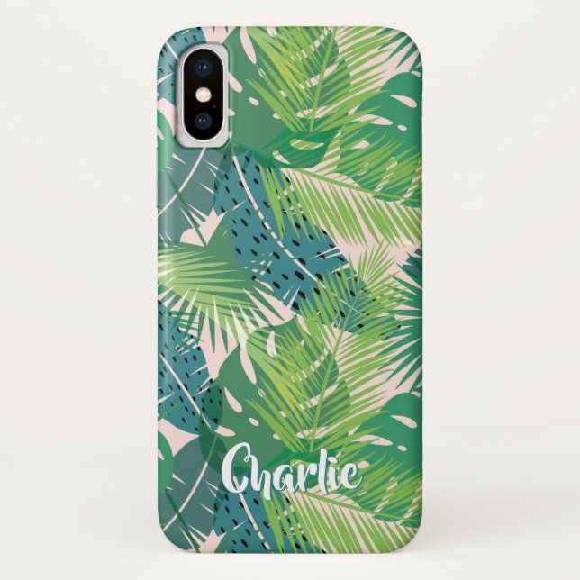 Leaf Pattern custom name phone cases (Back)
