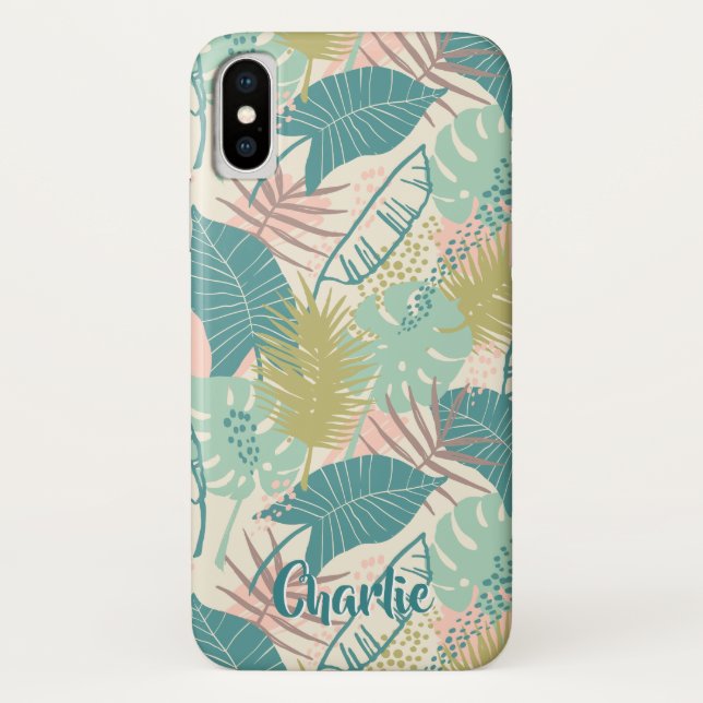 Leaf Pattern custom name phone cases (Back)