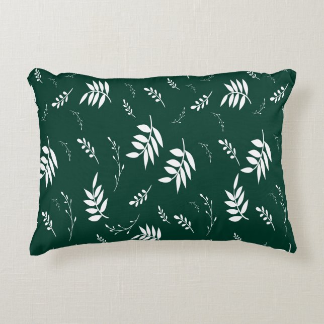 leaf pattern decorative cushion (Front)