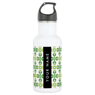 Leaf Pattern, Green Leaves, Your Name 532 Ml Water Bottle