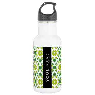 Leaf Pattern, Green Leaves, Your Name 532 Ml Water Bottle