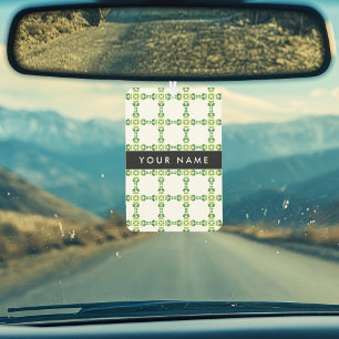 Leaf Pattern, Green Leaves, Your Name Car Air Freshener