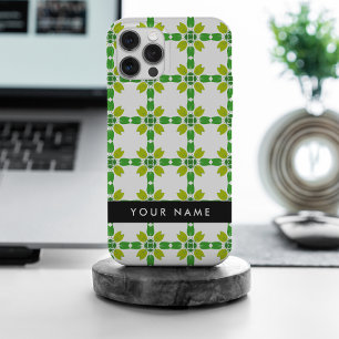 Leaf Pattern, Green Leaves, Your Name iPhone 15 Pro Max Case